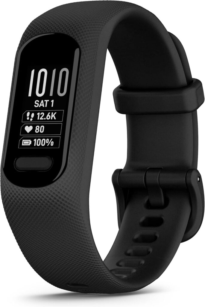 Garmin vívosmart® 5, Fitness Tracker, Long-Lasting Battery, Simple Design, Black Large (Renewed)