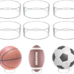 OnFireGuy 12pcs Acrylic Sports Ball Display Stands | Clear Storage Display for Basketball, Football, Volleyball, Bowling, Soccer Ball | 3″ W x 1″ H