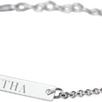 PicturesOnGold.com Dainty Thin Name Bar Bracelet w/Chain Extender