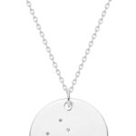 MEVECCO Gold Necklace Coin Disc Zodiac 12 Constellation Star Connected Engraved Horoscope Sign Astrology Pendant 18K Gold Plated Chain Dainty Personalized Simple Jewelry