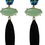 Yomisa Boho Dangle Earrings for Women Gold Silver,Statement Earrings Amethyst Jade Pearl Drop Dangle Earrings for Women Trendy Jewelry Gifts,Lightweight Western Handmade Natural Stones Drop Earrings