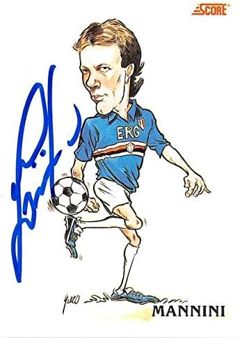 Moreno Mannini autographed card (Sampdoria Italy Soccer) 1991 Score #353 – Autographed Soccer Cards