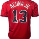 Ronald Acuna Jr. Autographed Red Baseball Jersey JSA