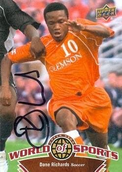 Dane Richards autographed Soccer Card (MLS Soccer) 2010 Upper Deck #91 – Autographed College Cards