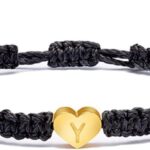 Love Heart Initial Letter Bracelet Charm Custom Name Alphabet Love Heart Rope Bracelets for Women Men Birthday Gift Jewelry