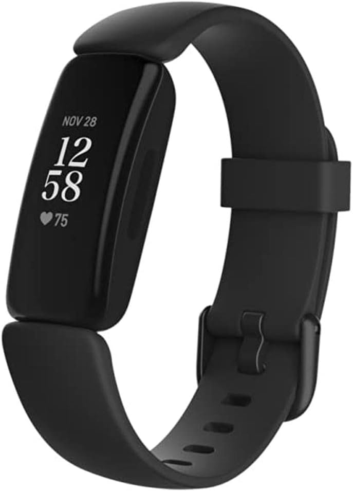 Fitbit Inspire 2 Health & Fitness Tracker with a Free 1-Year Premium Trial, 24/7 Heart Rate, Black/Black, One Size (S & L Bands Included) (Renewed)