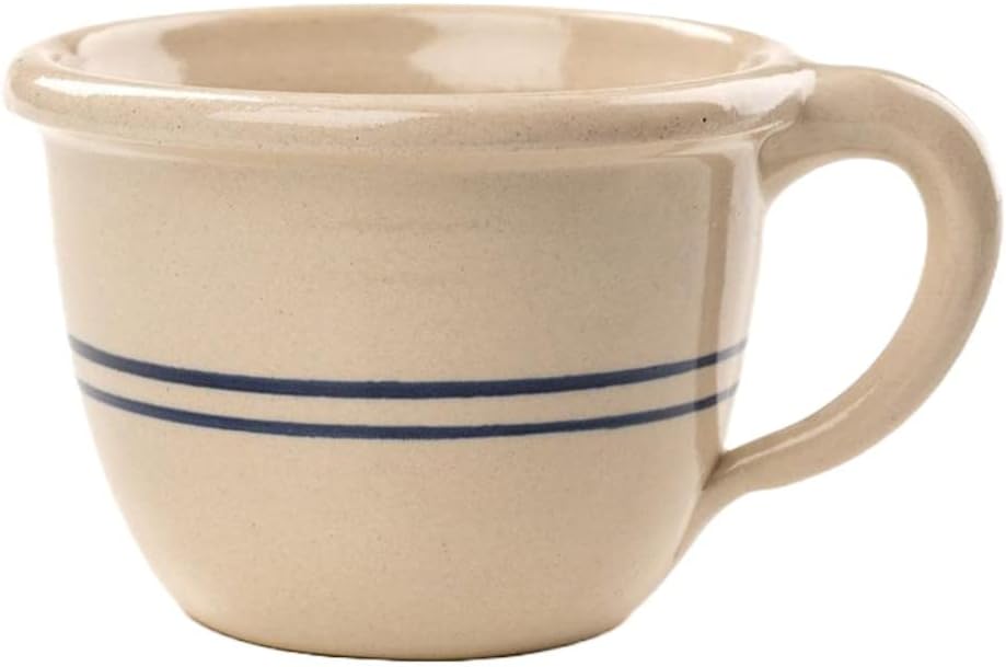 Large Soup and Cereal Bowl Handmade Heritage Blue Stripe Stoneware