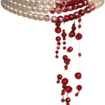Dripping Blood Choker Imitation Pearls Necklace Vampire Party Accessory Marie Antoinette Costume