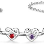 WINNICACA Personalized Name Bracelet 925 Sterling Silver Custom Names Bracelet Jewelry for Women Mom Sister Christmas Birthday Gift