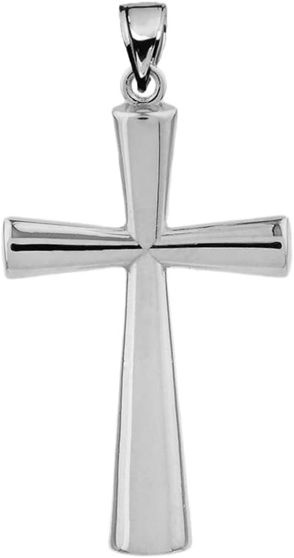 Claddagh Gold Solid Sterling Silver Simple Religious Cross Pendant