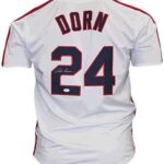 Corbin Bernsen Autographed Baseball Jersey Major League Dorn (JSA)