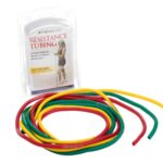 THERABAND Resistance Tubes, Begginer Set, Yellow, Red, and Green, 5 ft Latex Tubing, Home or Clinic Use, Cut-to-Fit, Color-Coded Resistance Bands for Upper & Lower Body Workouts