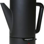 Presto 02815 12-Cup Cordless Coffee Percolator – Stainless Steel, Modern Design, Easy Pour Spout, Stay-Cool Handle, Matte-Black