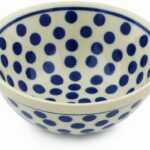 Authentic Polish Pottery Bowl 5-inch in Polka Dot Delight Design Handmade in Bolesławiec Poland by Ceramika Artystyczna + Certificate of Authenticity