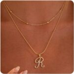 Gold Initial Necklaces for Women 14K Gold Plated Dainty Cute Letter A-Z Layered Trendy Chain Choker Chunky Name Pendant Necklace for Women Jewelry Personalized Gifts