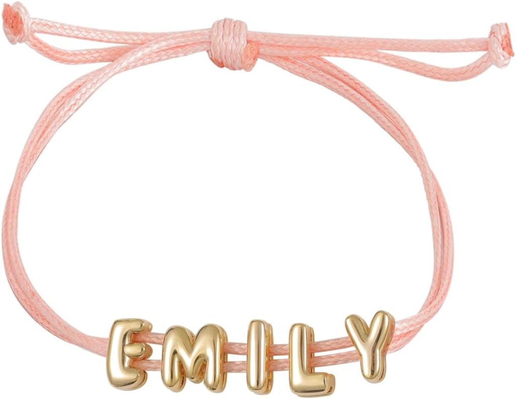 Custom Bubble Name Bracelet For Women Balloon Name Bracelet Jewelry Gift Cord Bracelet Valentine’s Day Christmas Gift