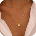 Initial Necklaces for Women Bubble Gold Silver Letter Necklace Dainty Personalized Charm Pendant Name Necklace Cute Non Tarnish Fashion Accessories Teen Gift Trendy Stuff Jewelry Gifts