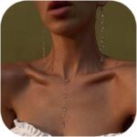 Dew Drop Necklace Long Necklace Choker Necklaces for Women Thin Rope Necklaces for Women Handmade Dew Jewelry Christmas Stocking Stuffers