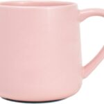 Bosmarlin Large Glossy Ceramic Coffee Mug, Pink Tea Cup for Office and Home, 18 oz, Suitable for Dishwasher and Microwave, 1 Pack (Pink)