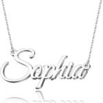 Name Necklace Personalized, Custom Made Nameplate Necklace Dainty Sterling Silver Gift for Mother Girlfriend
