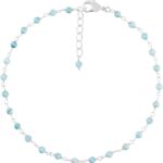 Yanara Gemstone Anklet for Women Dainty Boho Summer Beach Jewelry for Girls Handmade Rosary Charm Ankle Bracelets for her 9+1.5 inch Gifts For Her