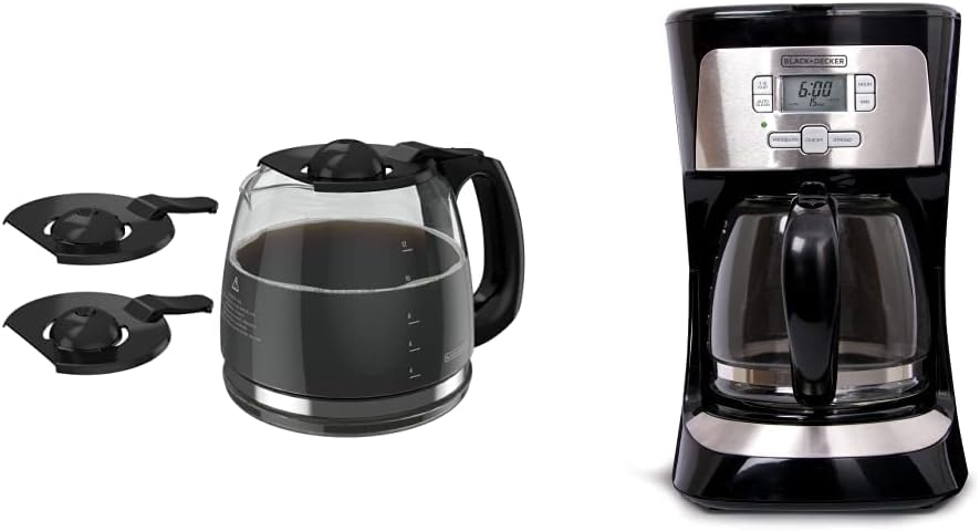 Black+Decker 12-Cup Coffee Maker Bundle with Replacement Carafe, Black