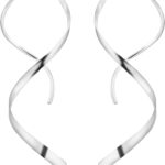 Handmade Spiral Threader Earrings Sterling Silver Hypoallergenic Twisted Pull Through Drop Dangle Earrings for Women – Silver & Gold