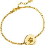 Danique Custom Paw Print & Name Bracelet • Actual Photo Engraved Dog or Cat Paw Jewelry • Sterling Silver, Gold Filled Bracelet • Mother’s Day Gift for Pet Mom • Pet Memorial Jewelry for Women [16MM]