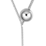 S925 Sterling Silver Pendant Necklace for Women, Wife Jewelry, Mom Birthday Valentines Mothers Day Gifts, Girlfriend Necklaces, Daughter Beaded Ball Jewelry, Anniversary for Her