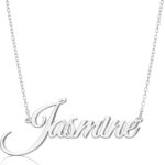 Custom Name Necklace Personalized Sterling Silver Necklaces for Women Customized Necklaces with Name Birthday Christmas Nameplate Gifts for Her