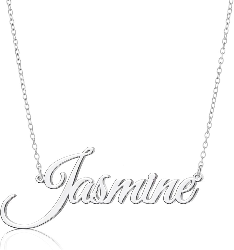 Custom Name Necklace Personalized Sterling Silver Necklaces for Women Customized Necklaces with Name Birthday Christmas Nameplate Gifts for Her