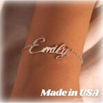 Custom Name Bracelets -925 Sterling Silver Name Personalized Bracelet Gifts for Women – Elegant Custom Bracelet with Name Engraving – Unique Cutting Name Jewelry – Perfect Customizable Gift for Her