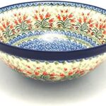 Polish Pottery Bowl – Grand Nesting (10 3/4″) – Crimson Bells