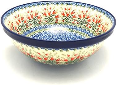Polish Pottery Bowl – Grand Nesting (10 3/4″) – Crimson Bells