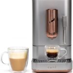Café Affetto Automatic Espresso Machine + Milk Frother | Built-In & Adjustable Espresso Bean Grinder | One-Touch Brew in 90 Seconds | Steel Silver, 1.2 Liter, (C7CEBBS2RS3)