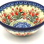 Polish Pottery Bowl – Small Nesting (5 1/2″) – Crimson Bells