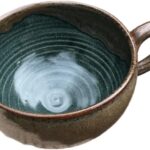 Halloween Handmade Pottery Soup Mug – Large Ceramic Bowl, Rustic 20 oz Cup for Hot Cocoa, Stews, and Spooky Autumn Meals (Brown)