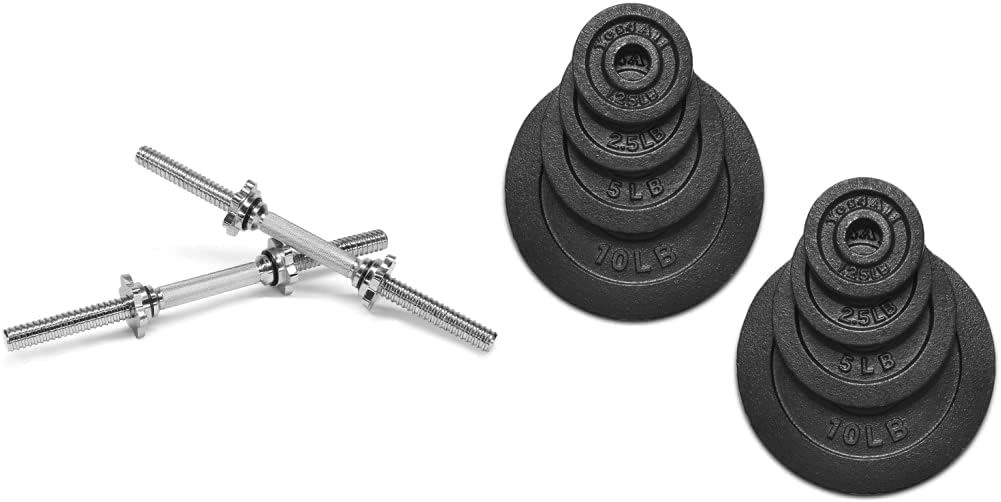 Yes4All 1.15inch Adjustable Cast Iron Dumbbell Sets 37.5lbs For Home Gym, Strength Training, Full Body Workout, and Muscle Building Men Women