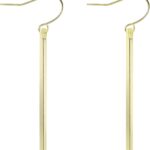 Handmade 925 Sterling Silver Dangle Earrings Hypoallergenic Stick Drop Long Vertical Bar Minimal Earrings for Women – Silver & Gold