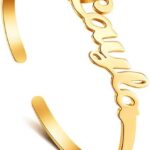 Custom Bracelets, Name Bracelet Personalized, Gold Cuff Bracelets for Women, Birthday Gifts for Women