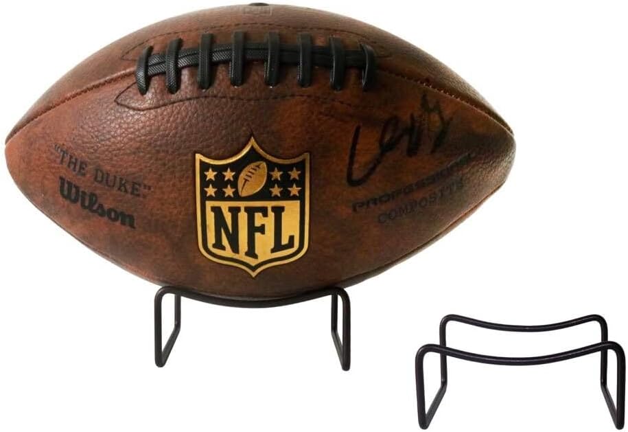 HillSpring Metal Football Display Stand, Base Holder for Basketball, Bowling, Soccer, Volleyball, Rugby and Other Autographed Balls, 2 Pack
