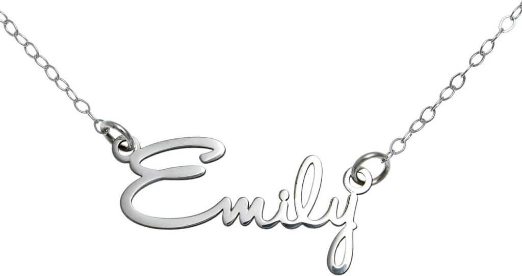AJ’s Collection Name Necklace Personalized Sterling Silver Custom Name Necklace
