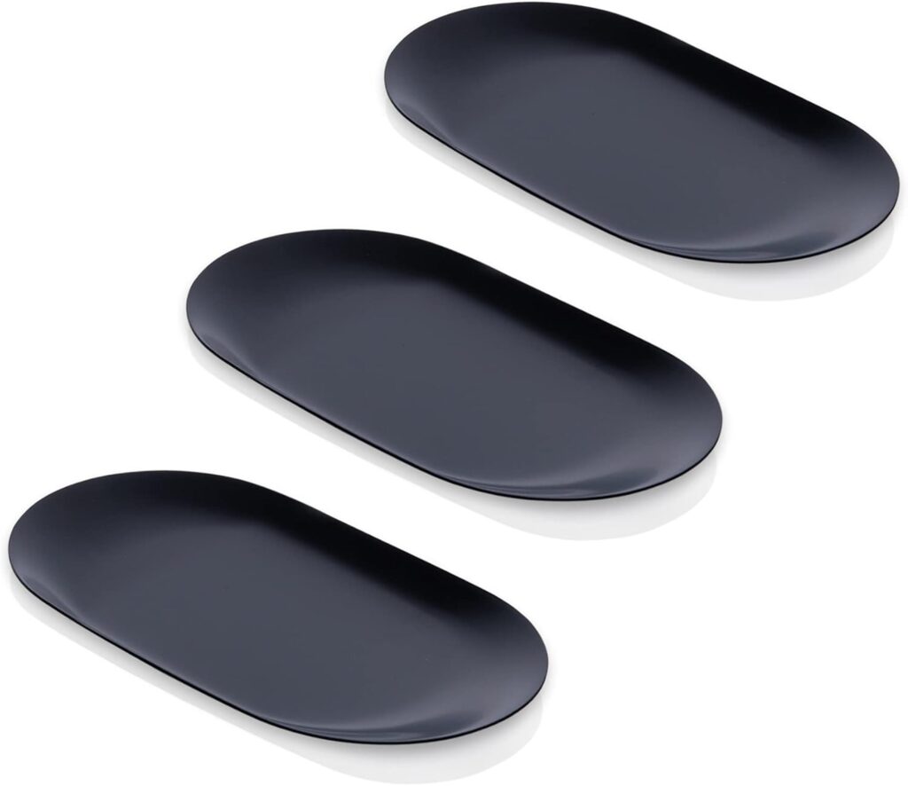 Luxury Stainless Steel Tray Set – Versatile Use with Jewelry or Candles – 7 inch (Small), Set of 3, Durable, Rust-Resistant, Sleek Design, Easy to Clean