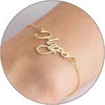 Custom Bracelet for Women – 14K Gold Plated Adjustable Name Anklet Bracelets Personalized, Customized Bracelet Birthday Gift for Women