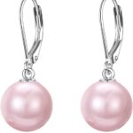 925 Sterling Silver Pearl Leverback Earrings Dangle Drop Jewelry Gifts for Women