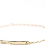 16K Gold Your Name Bar Bracelet Personalized gift Gold Plated bar Delicate Hand Stamp Best bridesmaid Wedding Graduation Gift