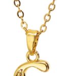 Gold Initial Necklaces for Women, 18K Gold Plated Dainty Letter Necklace with Cubic Zirconia