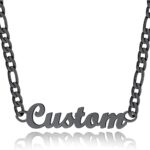 FindChic Custom Name Necklace Personalized Stainless Steel Layered Necklace for Women Girls Gold Plated/Black Name Plate Jewelry Gift for Gf Mom Daughter, with Gift Box