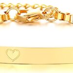 MRENITE 10k 14k 18k Solid Gold Personalized Name Bracelet – Dainty Name Plate Bracelet – Custom Any Name Fine Jewelry Gift for Women Adults Wife