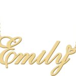 Aoloshow Personalized Heart Name Necklace Gold Custom Any Names Stainless Steel Jewelry for Womens Graduation